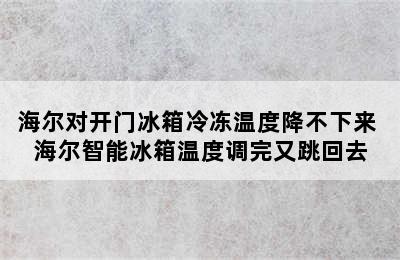 海尔对开门冰箱冷冻温度降不下来 海尔智能冰箱温度调完又跳回去